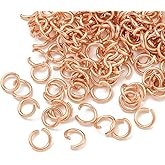 HDSupplies 100 Pieces - 304 Rose Gold Tone Stainless Steel Jump Rings - 4.5mm (Small) - 22 Gauge (0.6mm Thickness)