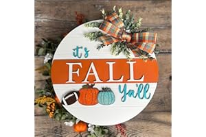 JXUEYCH Fall Pumpkin Decor - Charming Door Sign & Wall Hanger for Indoor/Outdoor - Farmhouse Thanksgiving Rustic Decorations