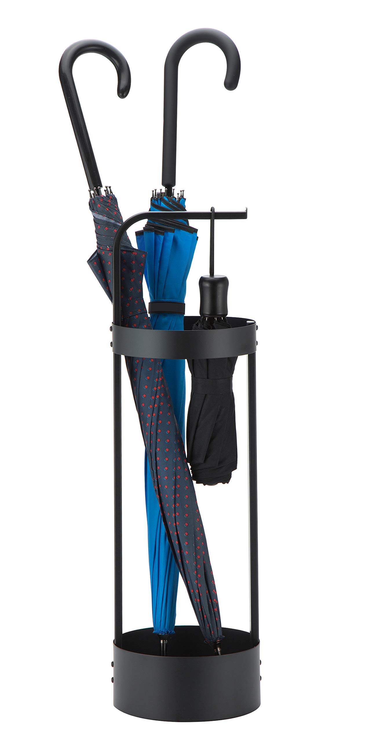 J JACKCUBE DESIGN Steel Umbrella Stand Entryway Space Saving Umbrella Holder Organiser for Front Door(Black) – MK444A