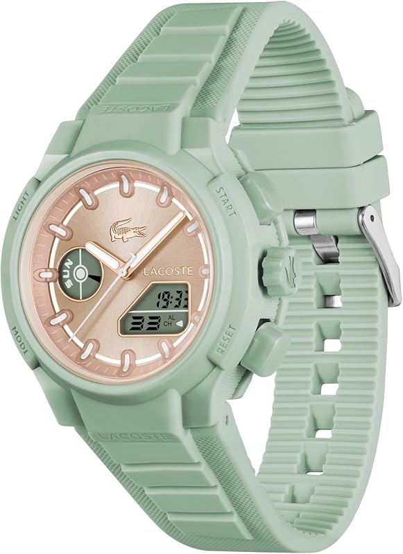 Montre Quartz Multifonction Analogique-Digitale pour Femme Collection LC33 avec Bracelet en Silicone Vert - 2001433