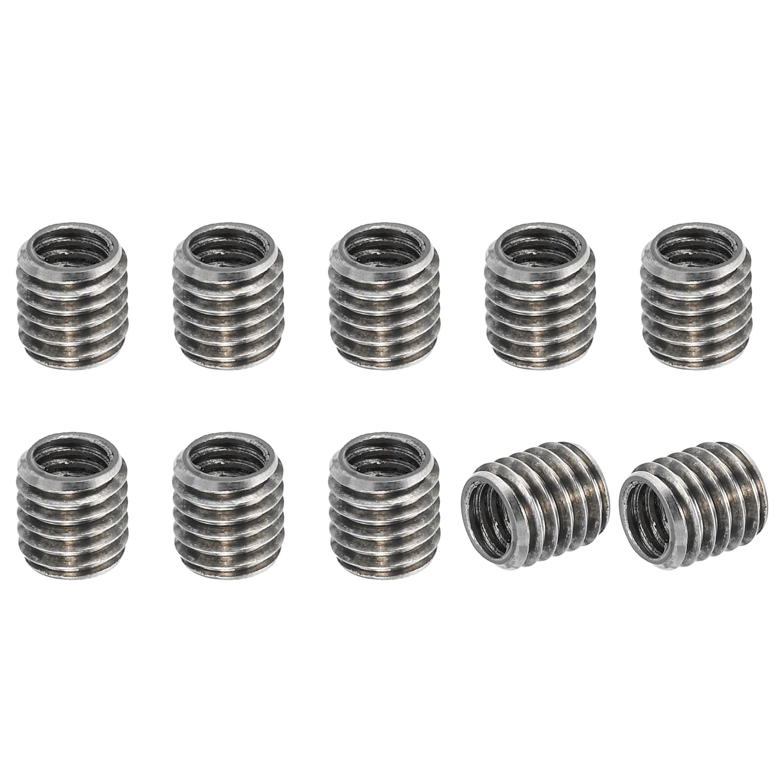 PATIKIL 304 Stainless Steel Thread Adapters Sleeve Reducing Nut, 10 Pcs M8x1.25 Male to M6x1.0 Female Repair Insert Nut Screw Reducer 8mm