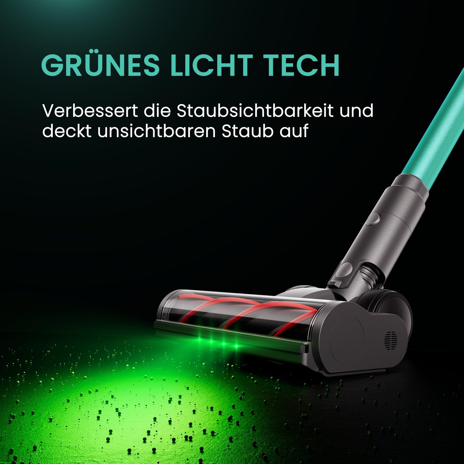 SmartAI V5 Akku Staubsauger, 55Kpa/600W/80Mins Freistehend Staubsauger Kabellos, Ultralange Akkulaufzeit Akkustaubsaguer mit Automatikmodus für Teppich Tierhaare Hartböden 7
