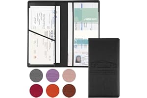 JUSTTOP 1Pack Car Registration and Insurance Holder,Car Document Holder for Cards License with Magnetic Shut,Vehicle Glove Box Car Organizer for Documents, Cards, License(Black)