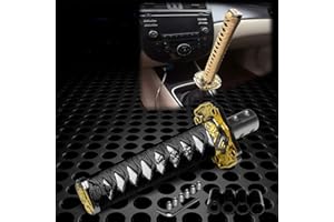 JDMBESTBOY Samurai Sword Black White Shift Knob Shifter Alloy Katana Adapter Universal 10cm