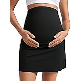 CRZ YOGA Butterluxe Maternity A Line Golf Skirts - High Waisted Tennis Casual Womens Pregnancy with Shorts Pockets
