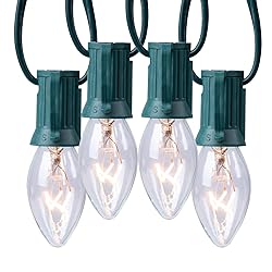 C9 Clear Christmas String Light Set, 100 Feet