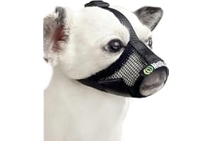 MoiiLavin Dog Muzzle for Small Dogs XS for Grooming Barking Chewing, Soft Mesh Muzzle Barkless Adjustable to Prevent Eating Poops (Breathable-Black)