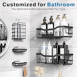 EUDELE Adhesive Shower Caddy, 5 Pack Rustproof
