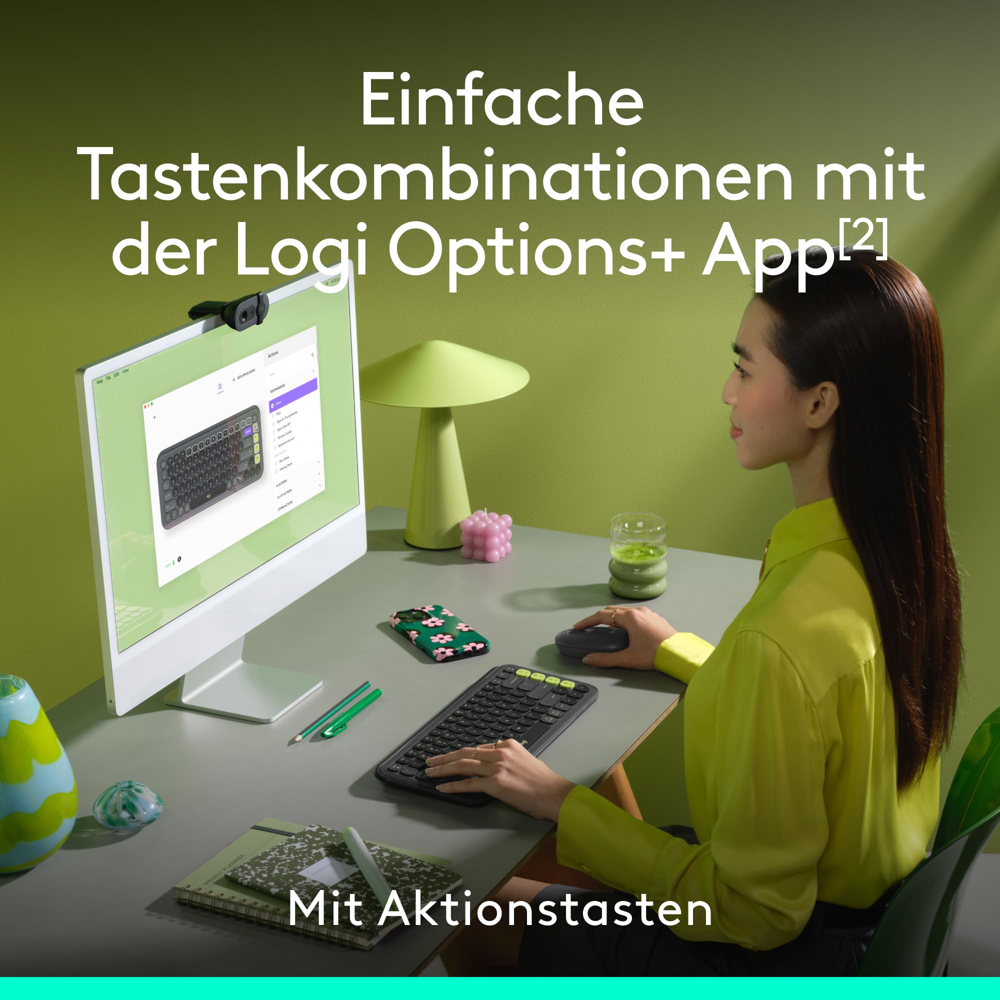 Logitech POP ICON Combo, Bluetooth-Tastatur-Maus-Set, Komfortables Tippen, programmierbare Tasten, leise Klicks, Easy-Switch für bis zu 3 Geräte, QWERTZ DEU – Grafit 4