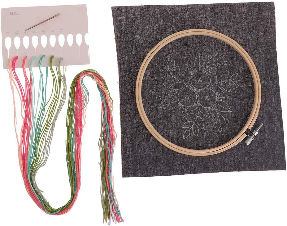 KOVIPGU European Flowers DIY Embroidery Ribbon Set with Frame for Beginners Kits Needlework Cross Stitch Arts Crafts Sewing Decoration