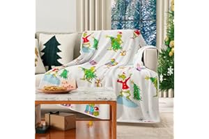 Franco Collectibles The Grinch by Dr. Seuss Holiday Christmas Super Soft Cozy Plush Throw, 40 in x 50 in, (Officially Licensed Product)