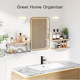 Pipishell Paulownia Wood Floating Shelves with Wire Basket Set of 3 Natural view 7