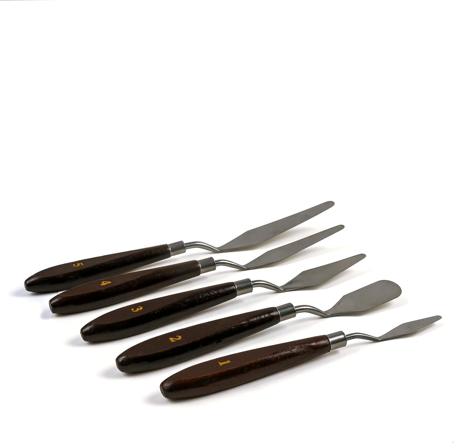 EXERZ Palette Knives Set 5 pcs Stainless Steel Wooden Handle. Spatula/Scraper. Art Supply - Image 3