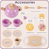 AOLEVA Kids Wooden Tea Set Toy for Toddlers 3 4 5 Years Old view 5