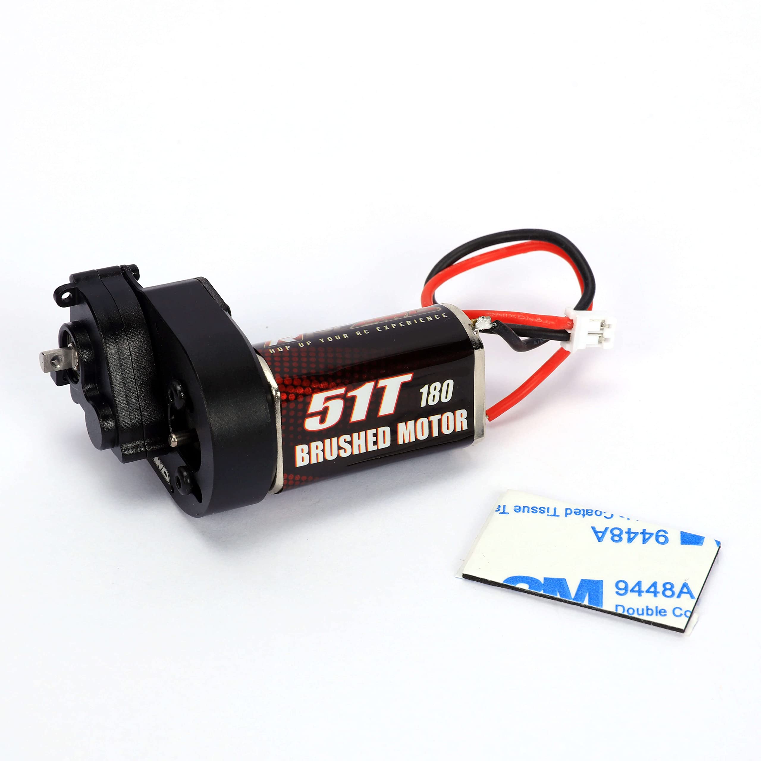 RCAWD Enhanced 180 Motor 51T Metal Gearbox Combo Transmission for Axial 1/24 Axial Scx24 Crawlers Upgrades Parts（Black）