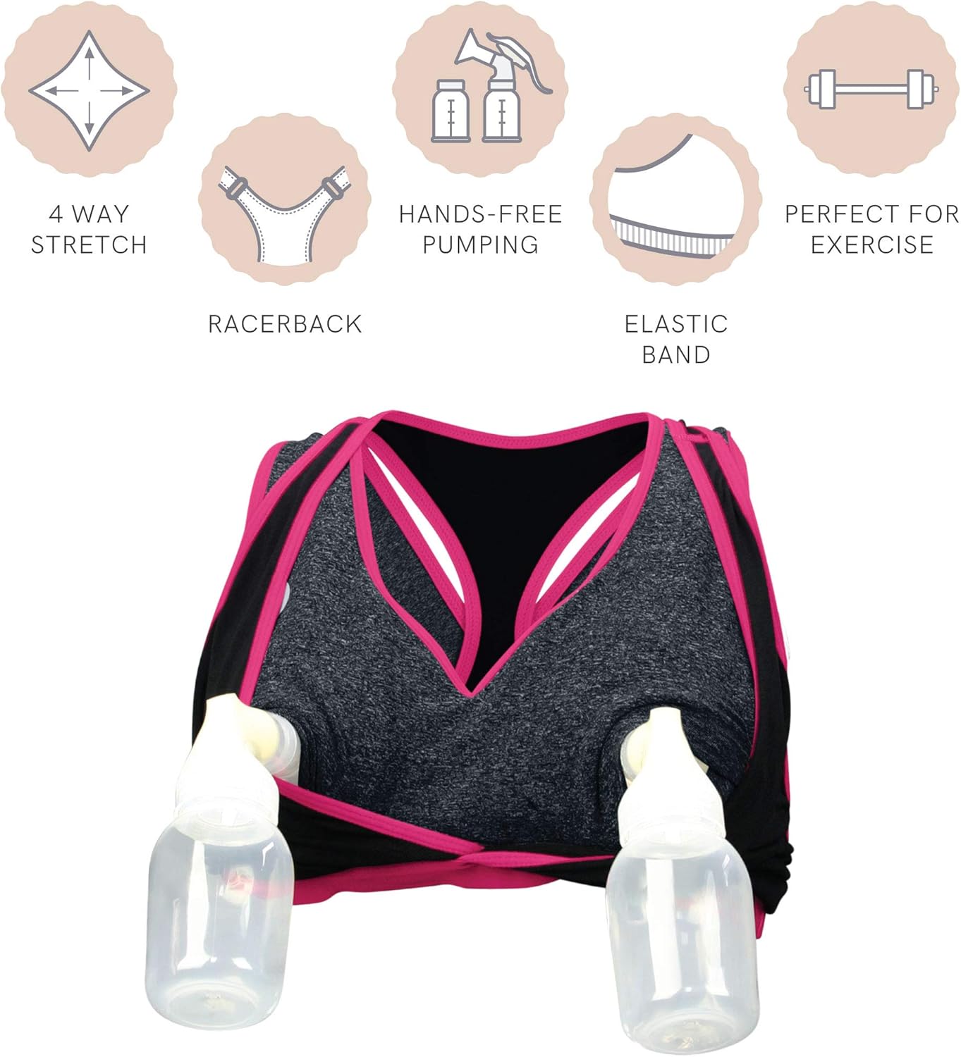 Cake Maternity Lotus Pumping Bra Hands Free, Maternity Sports Bra: Clothing