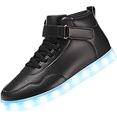 APTESOL Unisex LED Shoes High Top Light Up Sneakers for Women Men