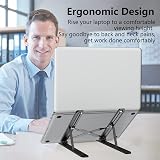 Tonmom Laptop Stand Adjustable Ergonomic Ventilated 10-15.6 inch Black view 2
