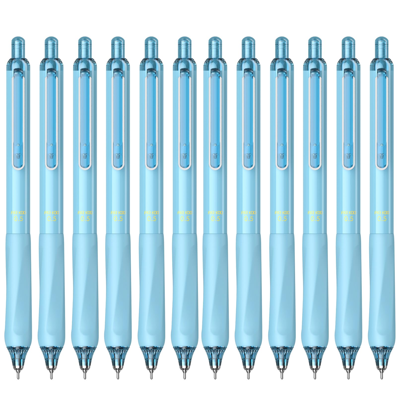Photo 1 of ParKoo Gel Pens Quick Dry Ink Fine Point 0.5mm, Retractable Rolling Ball Blue Ink Pen, Click Silent Pens Set for Journaling Notetaking Drawing Sketching Smooth Writing Non Bleed 12pcs