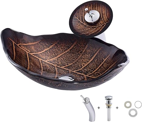 Fregadero De Recipiente De Vidrio Templado Artístico,Irregular Hoja