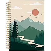 NEGIGA Boho Notebook, Boho Journal, Boho Gifts for Women, Boho Office Supplies, Boho Sun Mountain Spiral Notebook 5.5x8.3