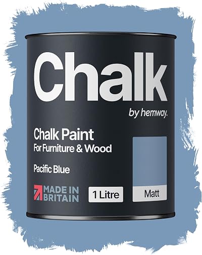 Hemway Pacific Blue Chalk Paint 1L Matt Finish Furniture & Walls