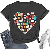 Womens Valentines Shirt -Pink Love Heart Graphic Tshirts Funny Teen Girl's Holi Vacation Casual Outfit Pink
