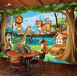3D Papel Pintado No Tejido Murales De Pared En 3D Bosque De Dibujos