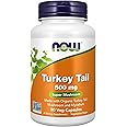 NOW Foods Supplements, Turkey Tail 500 mg, Super Mushroom, Made with Organic Turkey Tail Mushroom and Mycelium, 90 Veg Capsul