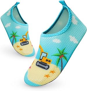 TMEOG Badeschuhe Kinder Wasserschuhe Kleinkind Aquaschuhe rutschfeste Schwimmschuhe Schnell Trocknend Strandschuhe Surfschuhe Badeschuhe für Kinder Jungen Mädchen