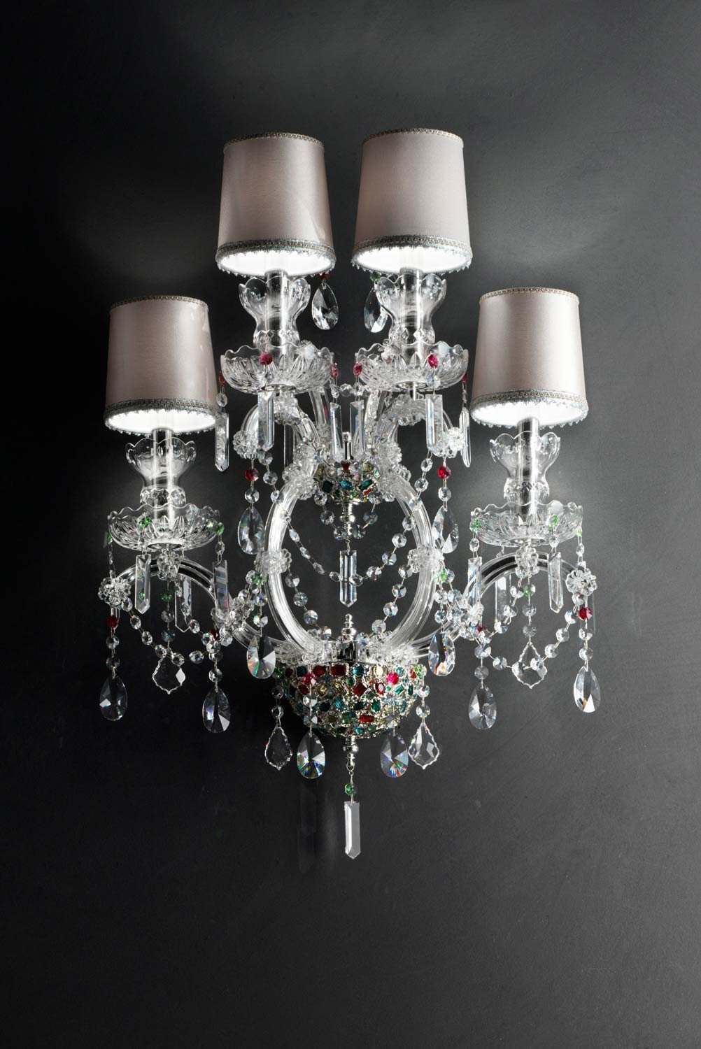 masiero aplique Aqaba Plata A Mano, Made in Italy, Made with Crystal garlands