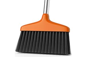 NODIRZ Handy Broom, Indoor/Outdoor Brooms, Duty Kitchen Broom, for Home Garage Kitchen Office Courtyard Lobby Patio Lawn Concrete (1, Orange)