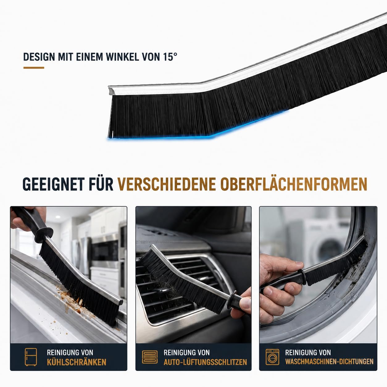 PaaoRoaru Fugenbürste Hartborsten, Multifunktionale Spaltreinigungsbürste, Fugenreiniger für Fugen und Ecken, Fliesen, Bad, Küche 4
