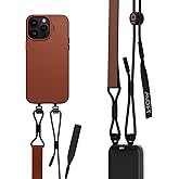 MOFT Phone Lanyard, Universal Adjustable Detachable Crossbody Long Lanyard with Phone Patch, Compatible with Most Smartphones, Bare Phone, Length up to 150cm, Sienna Brown