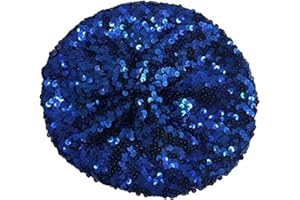 CHUANGLI Sparkly Sequins Beret Hat Glitter Mermaid Cap for Dancing Party Fancy Dress