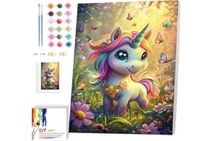 Arttoplus Anime Paint by Numbers Kit for Kids with Frame- Animals Framed Painting by Numbers, DIY Paint by Number for Kids as a Home Wall Decoration Gift 8x12 Inch