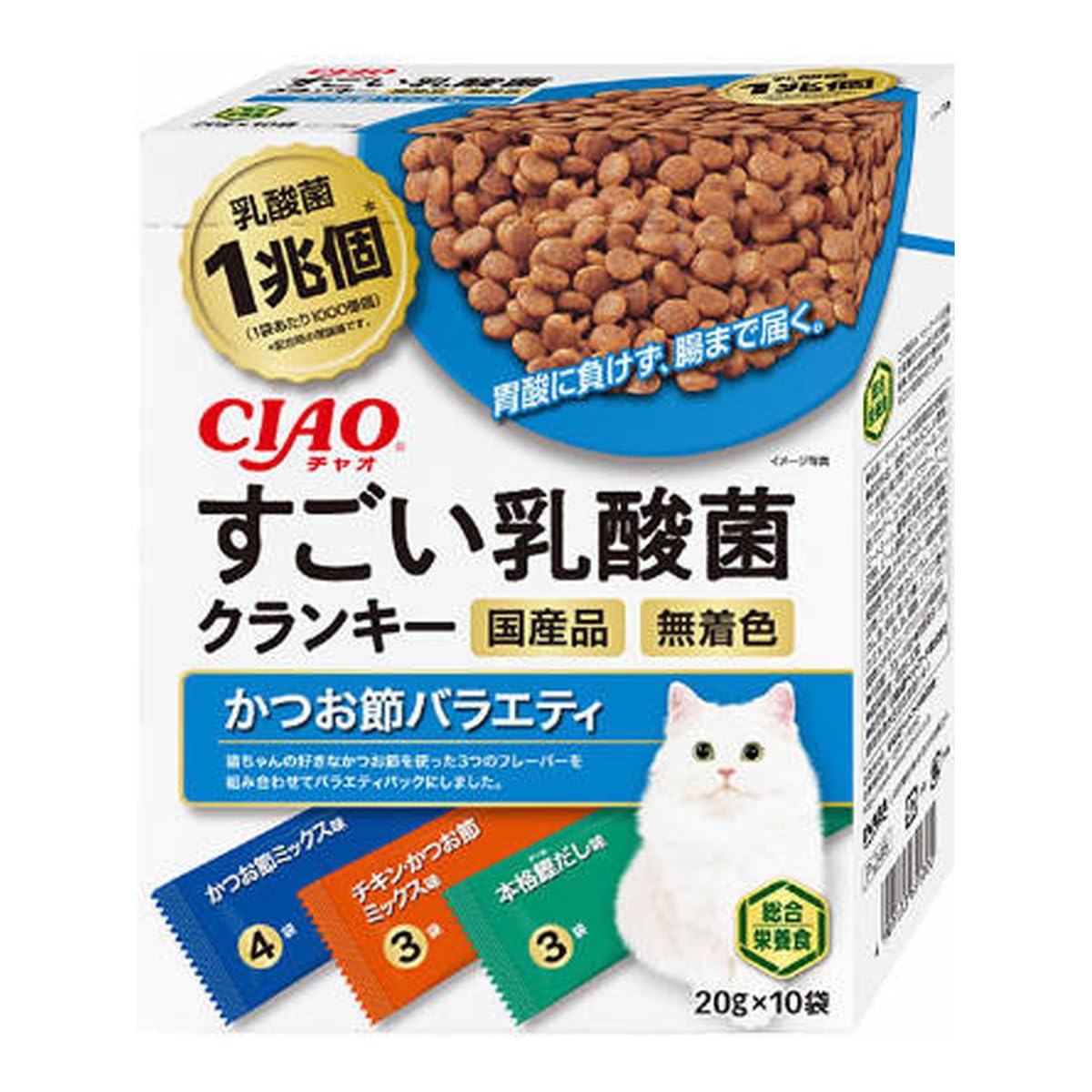 CIAO(チャオ) すごい乳酸菌クランキー BOX かつお節バラエティ 20g×10袋商品画像