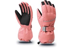 ThxToms Kids Warm Gloves Winter Waterproof Snow Gloves for Ourdoor Sports Snowboard, Toddler Bulky Ski Gloves for Boys Girls 3-14 Years Old