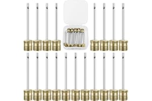 Quadafy 20 Pack Brass Ball Pump Needles with Storage Case - Heavy Duty No Break Air Pump Needles for Basketball