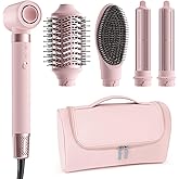 MESCOMB 5 in 1 Hot Air Styler Wrap - High-Speed Hair Dryer, Volumizing Brush with Auto Curlers, Fast Drying & Frizz-Free Styling Straightening, No Heat Damage, Includes Travel Bag, Gift for Women