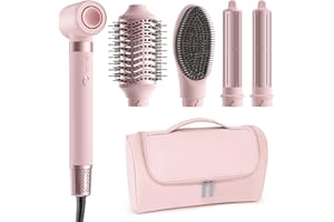 MESCOMB 5 in 1 Hot Air Styler Wrap – High-Speed Hair Dryer Brush with Auto Wrap Curlers, Fast Drying & Frizz-Free Styling, No Heat Damage, Volumizing Brush with Travel Bag