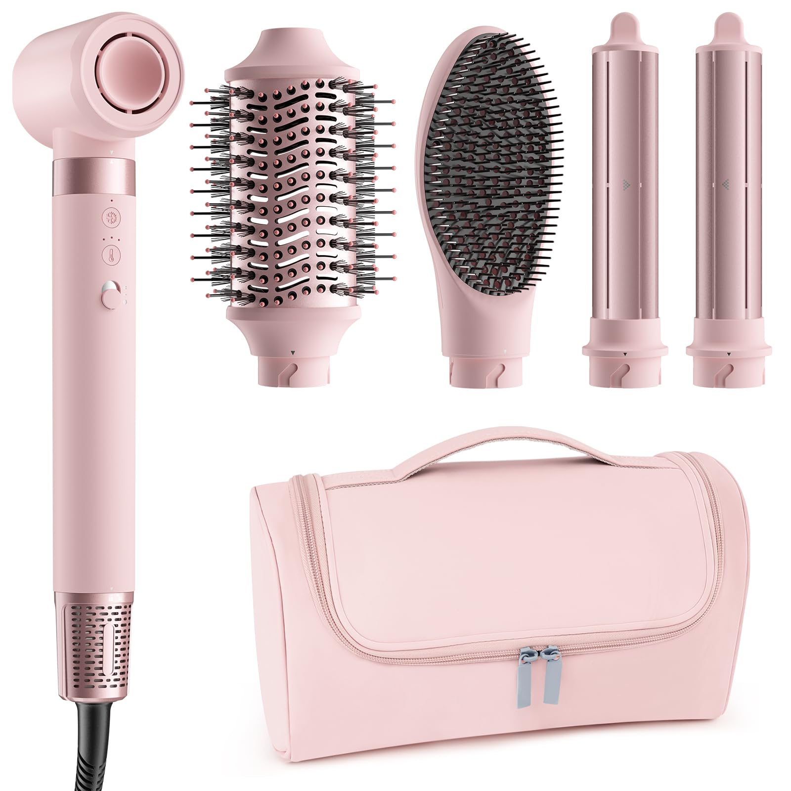 Photo 1 of MESCOMB 5 in 1 Hot Air Styler Wrap – High-Speed Hair Dryer Brush with Auto Wrap Curlers, Fast Drying & Frizz-Free Styling, No Heat Damage, Volumizing Brush with Travel Bag