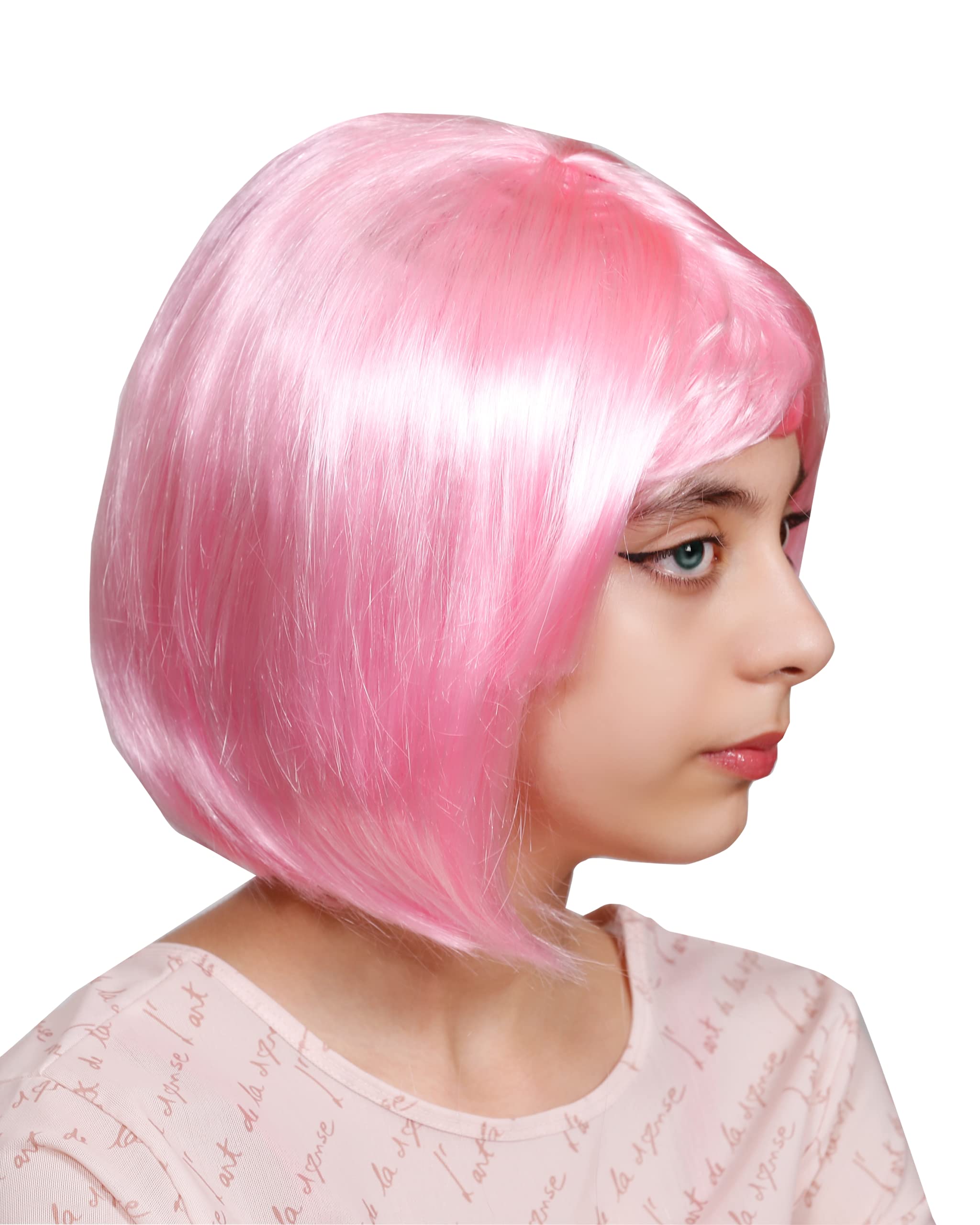 Matissa Women's Ladies Short BOB Wig Fancy Dress Cosplay Role play Wigs POP Party Costume (Pink)