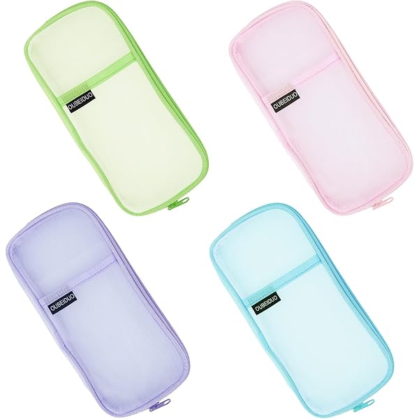 Koceci Lot De 8 Trousses à Crayons En Nylon Transparent Avec Fermeture éclair, Multi-couleurs, Pour école, Bureau, Maquillage, Voyage