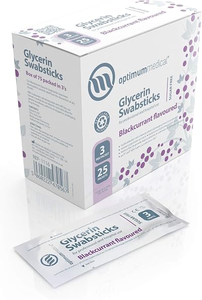 Optimum Medical Glycerin Swabsticks Blackcurrant 75 – Sugar Free Refresher
