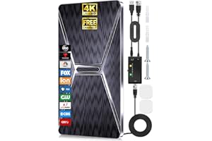 AXEVOI 2024 TV Antenna Indoor Smart, 980+ Miles 2X Long Range Outdoor, Antenna Digital HD for TV, Strongest Antenna HDTV Indoor Best Amplifier Signals Booster 90% Improved, 4K 1080p All TV's, Longer Cable
