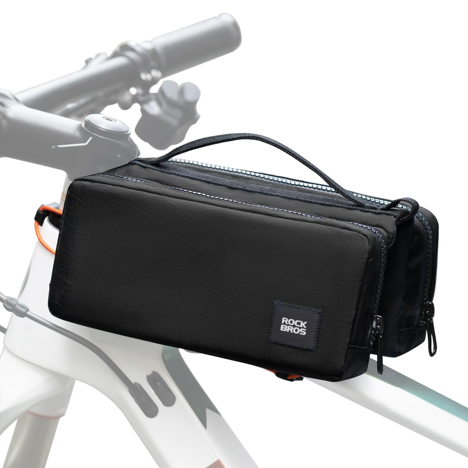 ROCKBROS Bicycle Frame Bag, High-Capacity Top Tube Container with 2 Side Pouches, Bike Tool Holder, Cycling Storage Pouch with 1 Adjustable Shoulder Strap, 6 Colors