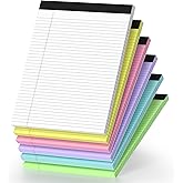 6 Pack Legal Pads 8.5 x 11 College Ruled Colored Note Pads 8.5" x 11" Lined Paper Chipboard-Backed Notepad with Micro-Perforated Notebook Paper for Office & School Supplies 50 Sheets/Pad