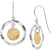Silpada 'Marbella' Two-Tone Disc Drop Earrings in Sterling Silver and Gold-Plating