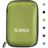 ORICO Hard Drive Case 2.5 inch External Drive Storage Carrying Bag Waterproof Shockproof with Inner Size 5.5x3.5x1.0inch for Organizing HDD and Electronic Accessories, Green(PHD-25)